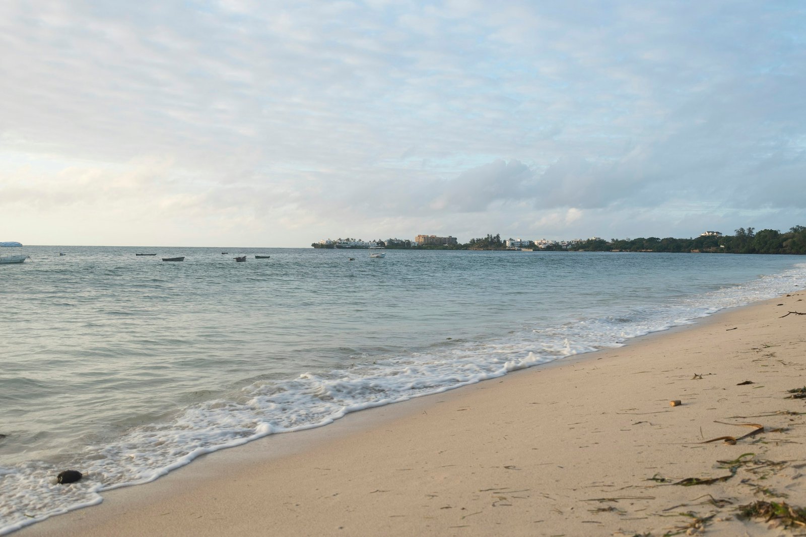 Sea waves breaking on a Kenyan shoreline